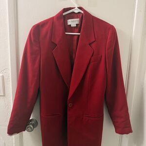 Liz Claiborne Collection Women's Blazer Size 6 Red Wool Classic Tailored